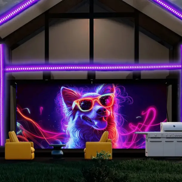 Blacklight Door Decorations Garage Door Cover Glow in the Dark Animal Dog Outdoor Banner Large Backdrop for Party Outdoor Garage Door Home Wall Decorations