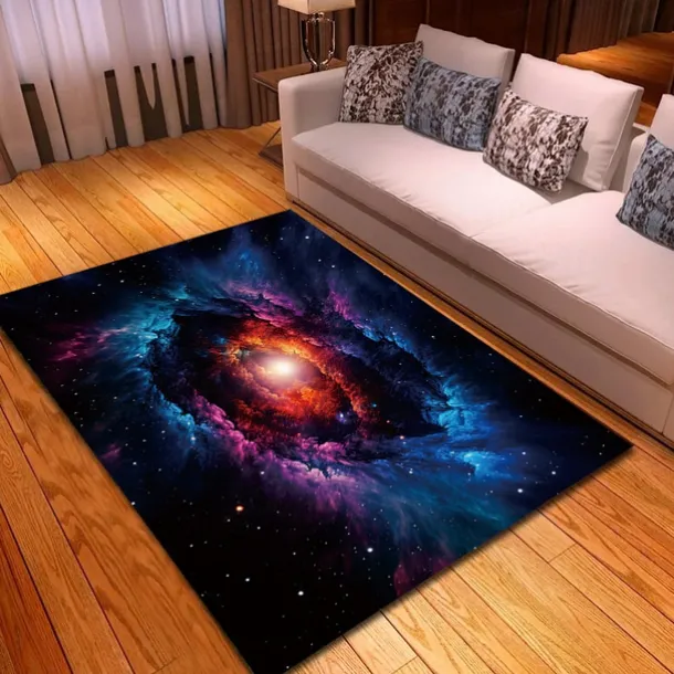 Blacklight Rug UV Reactive Glow in the Dark Area Rug Kitchen Mat Non-Slip Oil Proof Trippy Universe Floor Mat Livingroom Rug Indoor Outdoor Mat Bedroom Decor Bathroom Mat Entrance Rug Door Mat