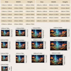 Blacklight Tapestry UV Reactive Glow in the Dark Glow Party Neon Mushroom Forest Psychedelic Trippy Misty Hanging Tapestry Wall Art Mural for Living