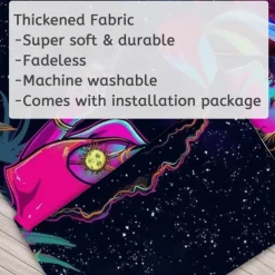 Blacklight Tapestry UV Reactive Glow in the Dark Glow Party Neon Girl Psychedelic Trippy Misty Hanging Tapestry Wall Art Mural for Living Room Bedroom