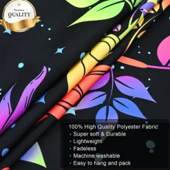 Blacklight Tapestry UV Reactive Glow in the Dark Glow Party Neon Tree of Life Mandala Psychedelic Trippy Misty Hanging Tapestry Wall Art Mural for Living Room Bedroom