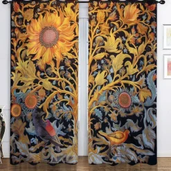 Blackout Curtain Drapes Farmhouse Grommet/Eyelet Curtain Panels For Living Room Bedroom Door Kitchen Balcony Window Treatments Thermal Insulated Room Darkening