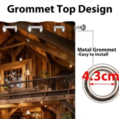 Blackout Curtain Drapes Farmhouse Grommet/Eyelet Barn Wood Door Curtain Panels For Living Room Bedroom Door Kitchen Window Treatments Thermal Insulated Room Darkening