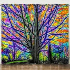 Blackout Curtain Drapes Farmhouse Curtain 2 Panels Black For Living Room Bedroom Door Kitchen Balcony Window Treatments Thermal Insulated