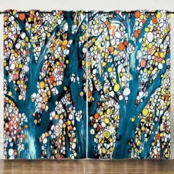 Blackout Curtain Drapes Farmhouse Curtain 2 Panels Black For Living Room Bedroom Door Kitchen Balcony Window Treatments Thermal Insulated