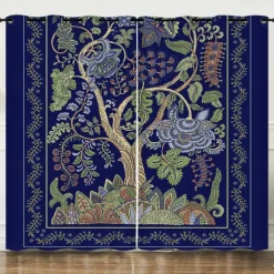 Blackout Curtain Drapes Farmhouse Curtain 2 Panels Black For Living Room Bedroom Door Kitchen Balcony Window Treatments Thermal Insulated