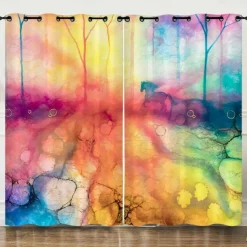 Blackout Curtain Drapes Farmhouse Curtain 2 Panels Black For Living Room Bedroom Door Kitchen Balcony Window Treatments Thermal Insulated