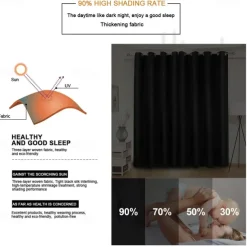 Blackout Curtain Drapes Leaf Printed,1 Panel Grommet Thermal Insulated Room Darkening Curtains for Bedroom and Living Room