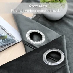 Blackout Curtain Drapes Velvet Farmhouse Grommet/Eyelet IKEA Series Curtain Panels For Living Room Bedroom Door Kitchen Window Treatments Thermal Insulated Room Darkening