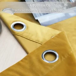 Blackout Curtain Drapes Velvet Farmhouse Grommet/Eyelet IKEA Series Curtain Panels For Living Room Bedroom Door Kitchen Window Treatments Thermal Insulated Room Darkening