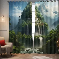 Blackout Curtains, Curtains for Bedroom Living Room Thermal Insulated Curtains, Window Treatments Patterned Drapes Panels