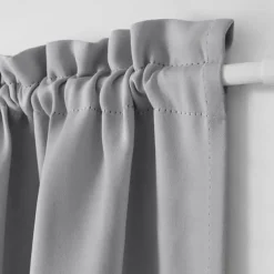 Blackout Window Curtains, Farmhouse Thermal Insulated Noise Reducing Privacy Faux Linen Patio/French/Glass Door Curtain Panel, 1 Panel