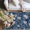 Blue Flower Area Rug Kitchen Mat Non-Slip Oil Proof Floor Mat Livingroom Rug Indoor Outdoor Mat Bedroom Decor Bathroom Mat Entrance Rug Door Mat Bird Tree of Life