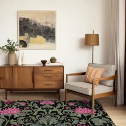 Blue Flower Area Rug Kitchen Mat Non-Slip Oil Proof Floor Mat Livingroom Rug Indoor Outdoor Mat Bedroom Decor Bathroom Mat Entrance Rug Door Mat Bird Tree of Life