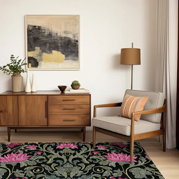 Blue Flower Area Rug Kitchen Mat Non-Slip Oil Proof Floor Mat Livingroom Rug Indoor Outdoor Mat Bedroom Decor Bathroom Mat Entrance Rug Door Mat Bird Tree of Life