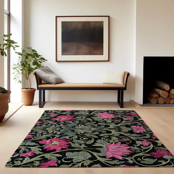 Blue Flower Area Rug Kitchen Mat Non-Slip Oil Proof Floor Mat Livingroom Rug Indoor Outdoor Mat Bedroom Decor Bathroom Mat Entrance Rug Door Mat Bird Tree of Life