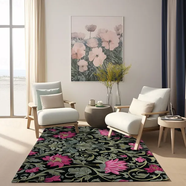 Blue Flower Area Rug Kitchen Mat Non-Slip Oil Proof Floor Mat Livingroom Rug Indoor Outdoor Mat Bedroom Decor Bathroom Mat Entrance Rug Door Mat Bird Tree of Life