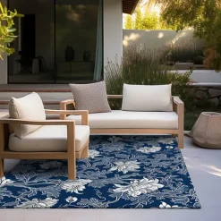 Blue Flower Area Rug Kitchen Mat Non-Slip Oil Proof Floor Mat Livingroom Rug Indoor Outdoor Mat Bedroom Decor Bathroom Mat Entrance Rug Door Mat Bird Tree of Life