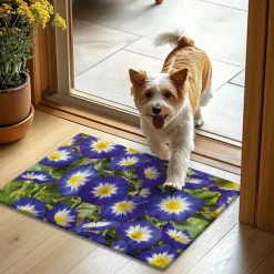 Blue Flower Doormat Kitchen Mat Floor Mat Non-Slip Area Rug Oil Proof Rug Indoor Outdoor Mat Bedroom Decor Bathroom Mat Entrance Rug Spring Summer