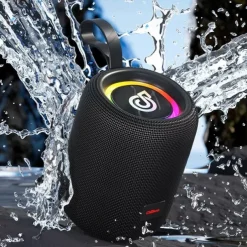Bluetooth 5.3 IPX7 Waterproof Outdoor Speaker with Ultra-Loud Bass Stereo Sound, RGB Lights, TWS Dual Speakers Pairing, Supports USB Drive/TF-Card
