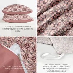 Bohemian Duvet Cover Set 100% Cotton Soft and Breathable Bedding Featuring Prints Lightweight and Durable Quilt Cover Comfortable for All Seasons Easy to Care