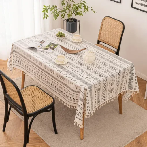 Bohemian Fringed Tablecloth