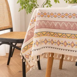 Bohemian Fringed Tablecloth