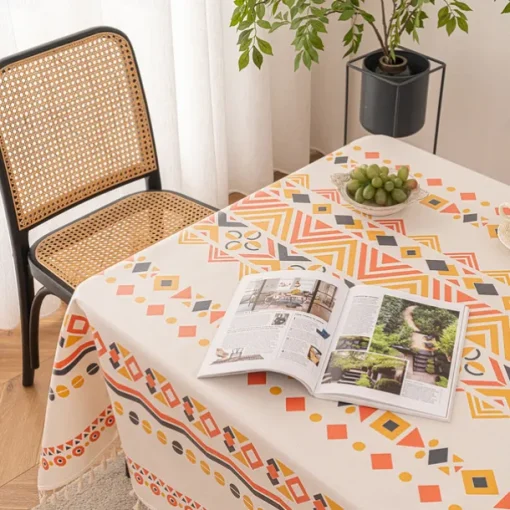 Bohemian Fringed Tablecloth