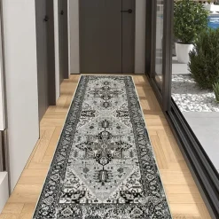 Bohemian Rug Runner Carpet Entrance Mat for Household Use Short Plush Tpr Anti Slip Water Washed Bottom Long Strip Carpet Mat