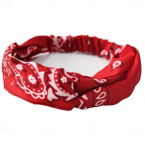 Bohemian Stretch Headbands Paisley Pattern Sweat-Wicking Polyester Hairbands for Hip Hop Dance & Sports Cooling Sports Headbands Casual Wear Absorbent Fabric