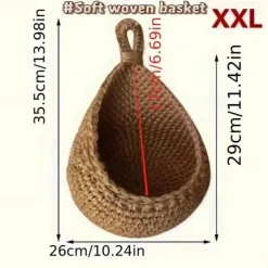 Bohemian Style Woven Wall Hanging Basket - Creative Teardrop Shape for Kitchen Storage of Fruits & Vegetables