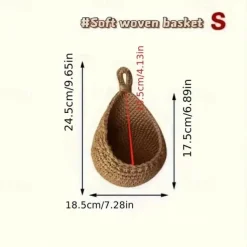 Bohemian Style Woven Wall Hanging Basket - Creative Teardrop Shape for Kitchen Storage of Fruits & Vegetables