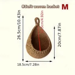 Bohemian Style Woven Wall Hanging Basket - Creative Teardrop Shape for Kitchen Storage of Fruits & Vegetables