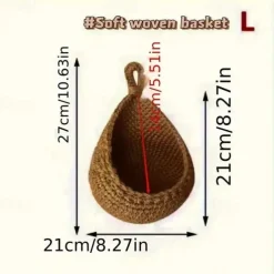 Bohemian Style Woven Wall Hanging Basket - Creative Teardrop Shape for Kitchen Storage of Fruits & Vegetables