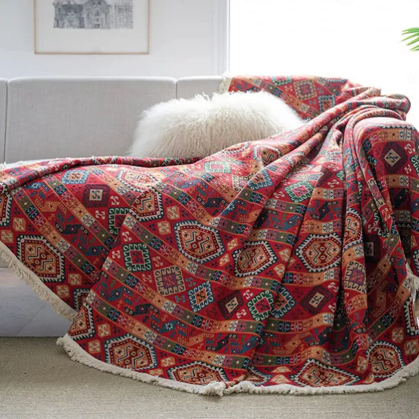 Boho Couch Covers Sectional Sofa Cover Towel Blanket For Dogs Pet Anti-Scratch Slipcovers For Love Seat,L Shaped,3 Seater,Arm Chair,Washable Couch Furniture Protector