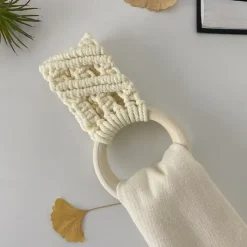 Boho Crochet Towel Ring, Mother's Day Gift Macrame Kitchen Towel Holder, Macrame Towel Holder Ring, Crochet Hanging Towels Loop Ring Knit Towel Hanger, Handmade Macrame Dish Towel Holder Decoration