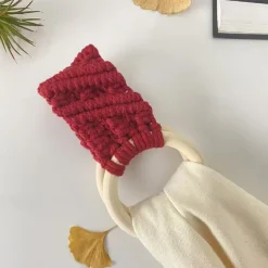 Boho Crochet Towel Ring, Mother's Day Gift Macrame Kitchen Towel Holder, Macrame Towel Holder Ring, Crochet Hanging Towels Loop Ring Knit Towel Hanger, Handmade Macrame Dish Towel Holder Decoration