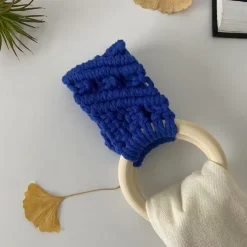 Boho Crochet Towel Ring, Mother's Day Gift Macrame Kitchen Towel Holder, Macrame Towel Holder Ring, Crochet Hanging Towels Loop Ring Knit Towel Hanger, Handmade Macrame Dish Towel Holder Decoration