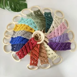 Boho Crochet Towel Ring, Mother's Day Gift Macrame Kitchen Towel Holder, Macrame Towel Holder Ring, Crochet Hanging Towels Loop Ring Knit Towel Hanger, Handmade Macrame Dish Towel Holder Decoration