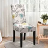 BOHO Dining Chair Cover Farmhouse Stretch Chair Seat Slipcover Spandex Washable Cover Kitchen Protector for Dining Room Wedding Ceremony Durable