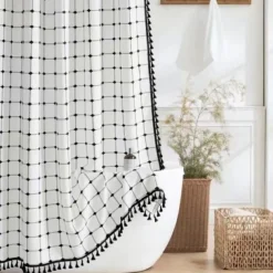 Boho Farmhouse Shower Curtain Set 180cm*180cm(70