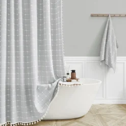 Boho Farmhouse Shower Curtain Set 180cm*180cm(70