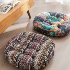 Boho Floor Pillow,Square Floor Seat Cushions Tatami Large Meditation Cushion for Adults, Square Pillows Seating for Yoga Living Room Home Decor, Memory Foam Added