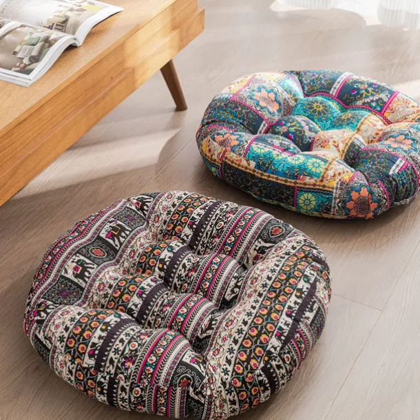 Boho Floor Pillow,Square Floor Seat Cushions Tatami Large Meditation Cushion for Adults, Square Pillows Seating for Yoga Living Room Home Decor, Memory Foam Added