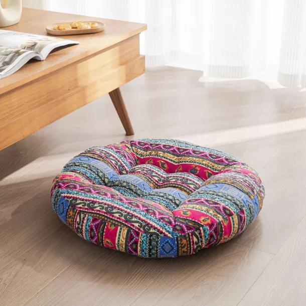 Boho Floor Pillow,Square Floor Seat Cushions Tatami Large Meditation Cushion for Adults, Square Pillows Seating for Yoga Living Room Home Decor, Memory Foam Added