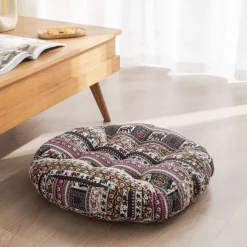 Boho Floor Pillow,Square Floor Seat Cushions Tatami Large Meditation Cushion for Adults, Square Pillows Seating for Yoga Living Room Home Decor, Memory Foam Added