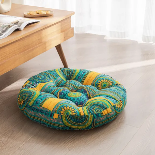 Boho Floor Pillow,Square Floor Seat Cushions Tatami Large Meditation Cushion for Adults, Square Pillows Seating for Yoga Living Room Home Decor, Memory Foam Added