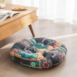 Boho Floor Pillow,Square Floor Seat Cushions Tatami Large Meditation Cushion for Adults, Square Pillows Seating for Yoga Living Room Home Decor, Memory Foam Added