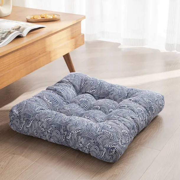 Boho Floor Pillow,Square Floor Seat Cushions Tatami Large Meditation Cushion for Adults, Square Pillows Seating for Yoga Living Room Home Decor, Memory Foam Added