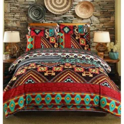 Boho Flower Duvet Cover Full Size Bohemian Lines Bedding Set Aztec Line Bed Sets Geomtric Quilt Cover Soft Lightweight Comforter Cover with 2 Pillowcases for Summer Spring